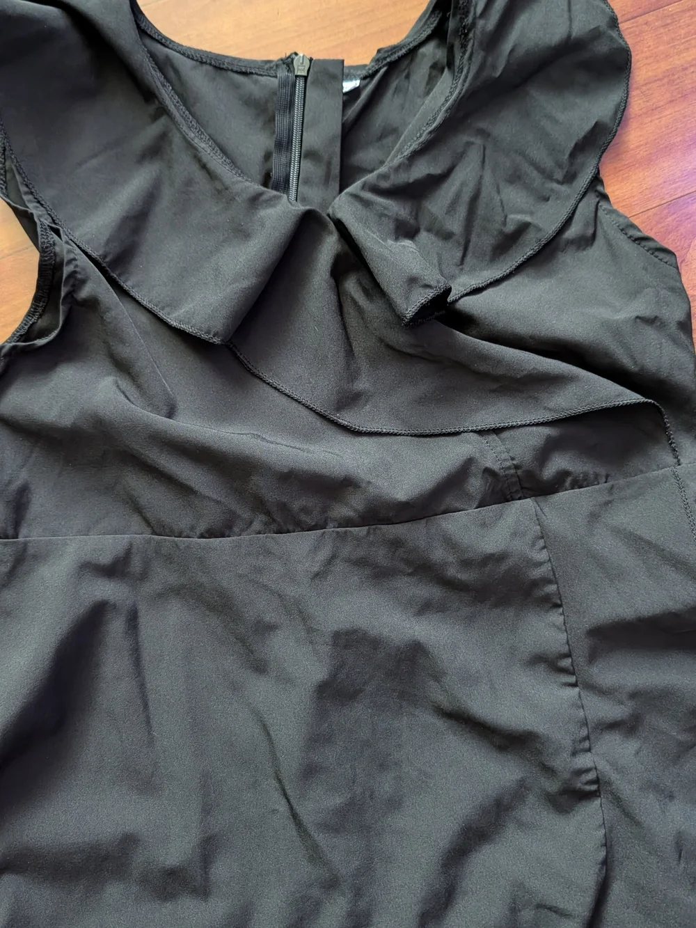 Black Ruffle Wrap-Detail Dress - Picture 5 of 11